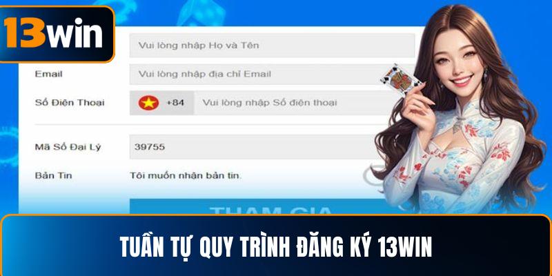  Tuần tự quy trình đăng ký 13WIN